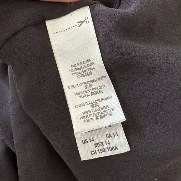 Y2K Juicy Couture Black Silk Shirtdress with Gold Buttons size 14 - Picture 4 of 9